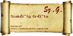 Szakály Gréta névjegykártya